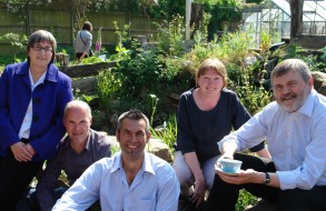At the opening of the Community Garden in Mayow Park